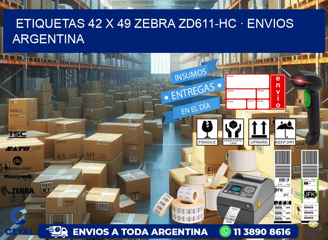ETIQUETAS 42 x 49 ZEBRA ZD611-HC · ENVIOS ARGENTINA