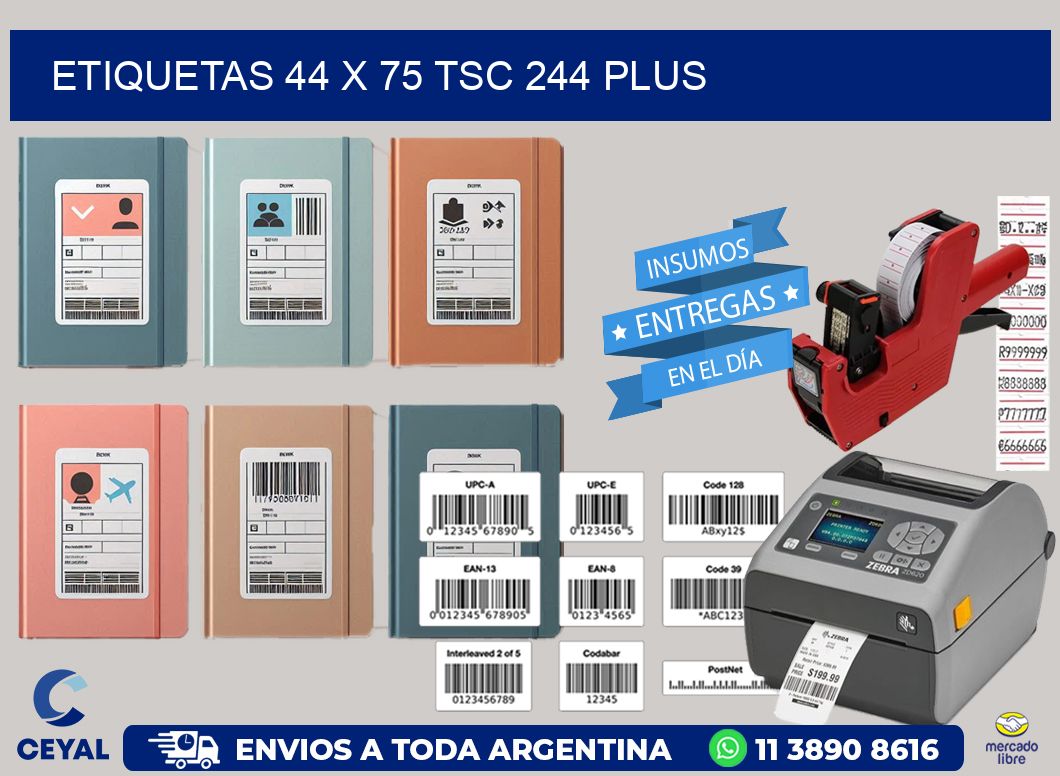 ETIQUETAS 44 x 75 TSC 244 PLUS