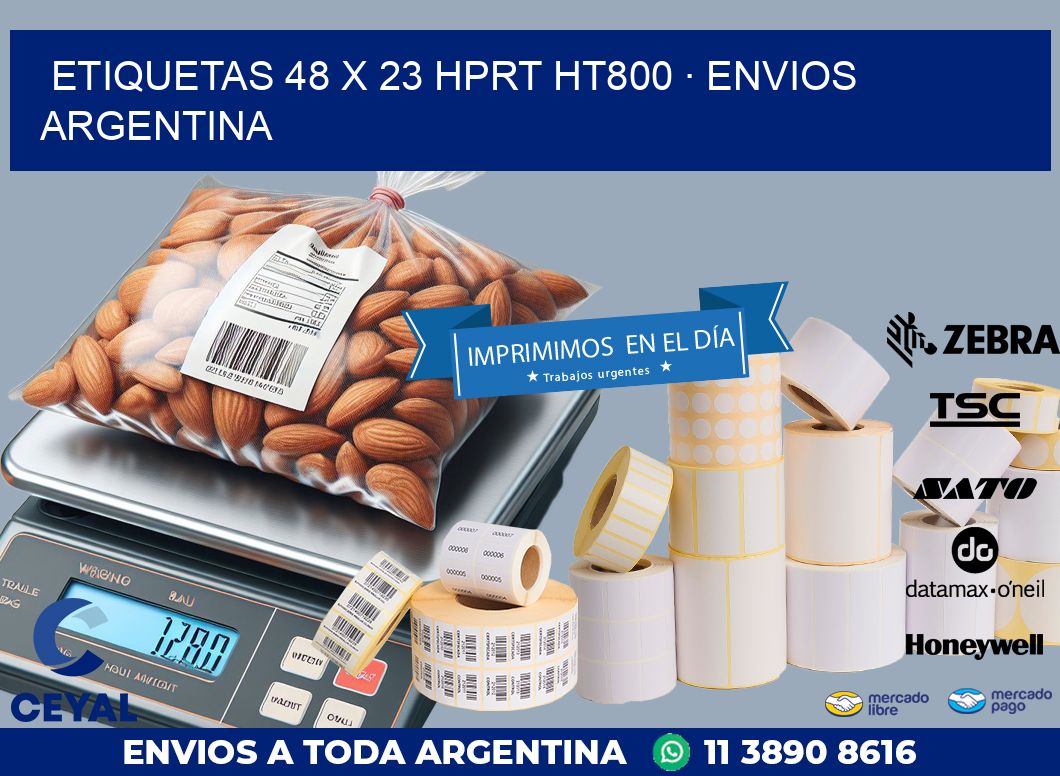 ETIQUETAS 48 x 23 HPRT HT800 · ENVIOS ARGENTINA