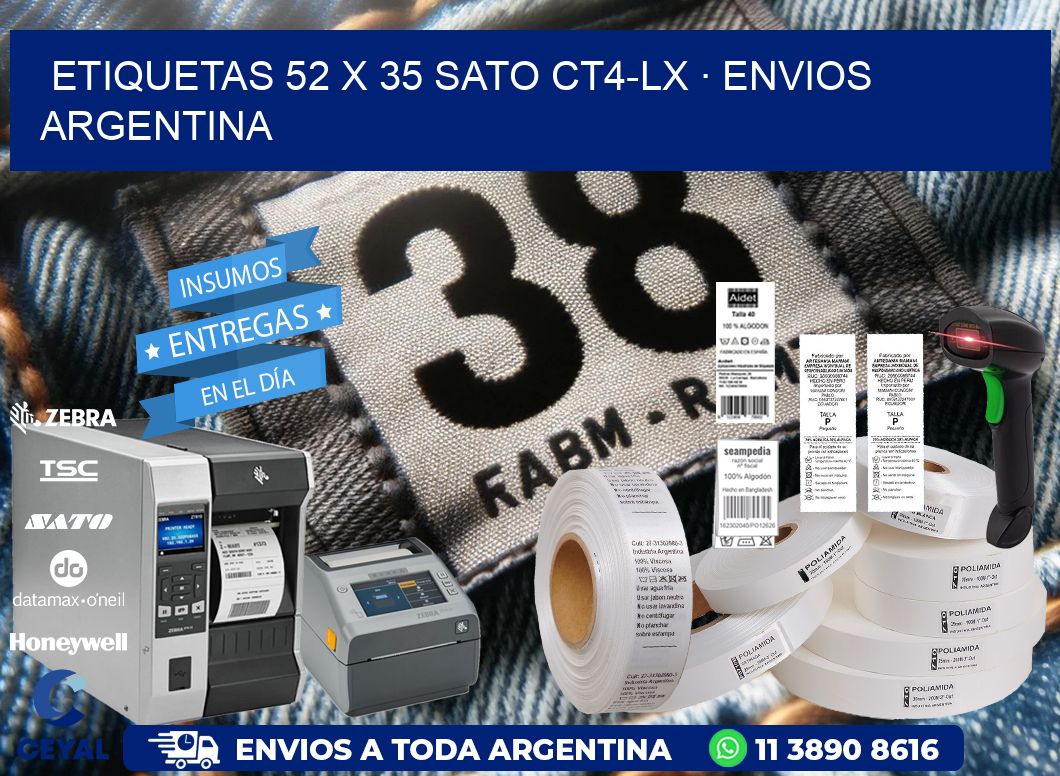 ETIQUETAS 52 x 35 SATO CT4-LX · ENVIOS ARGENTINA