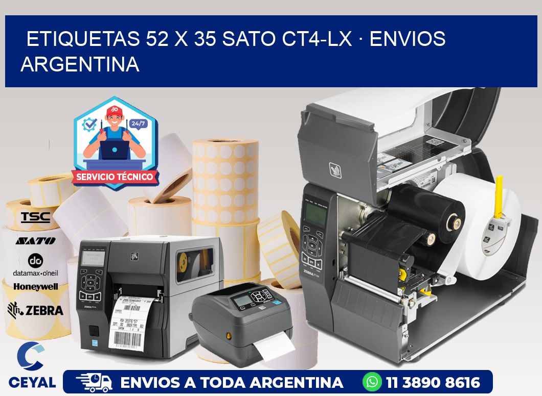 ETIQUETAS 52 x 35 SATO CT4-LX · ENVIOS ARGENTINA