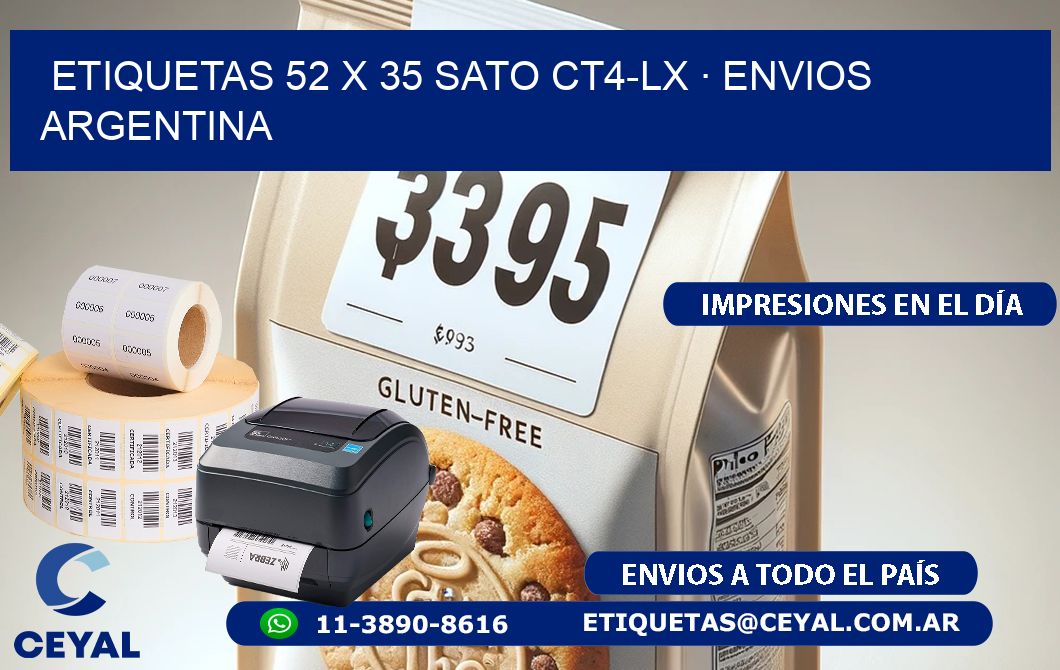 ETIQUETAS 52 x 35 SATO CT4-LX · ENVIOS ARGENTINA