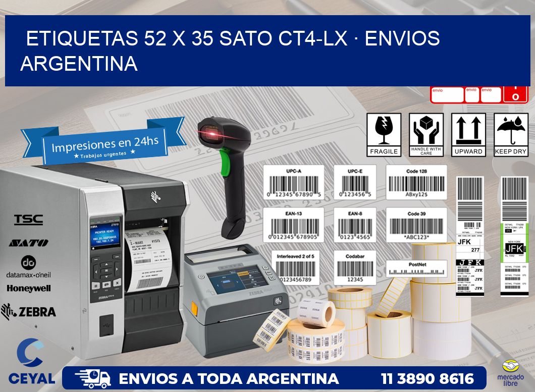 ETIQUETAS 52 x 35 SATO CT4-LX · ENVIOS ARGENTINA