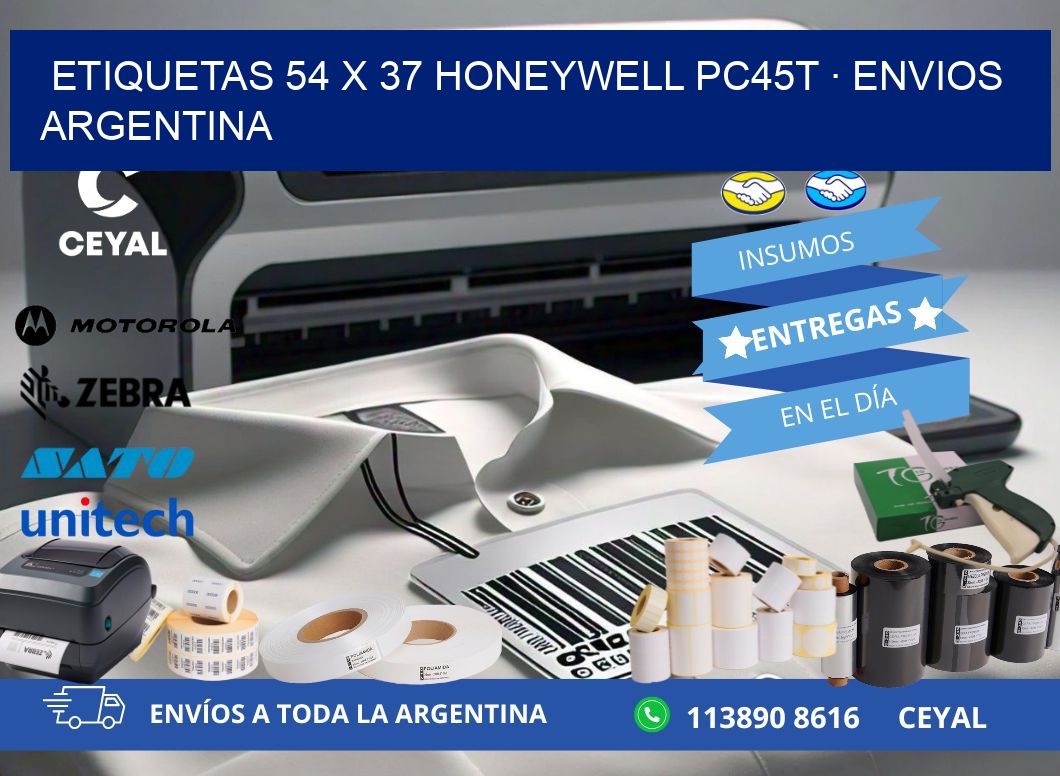 ETIQUETAS 54 x 37 HONEYWELL PC45T · ENVIOS ARGENTINA