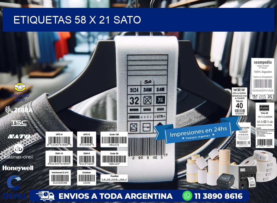 ETIQUETAS 58 x 21 SATO