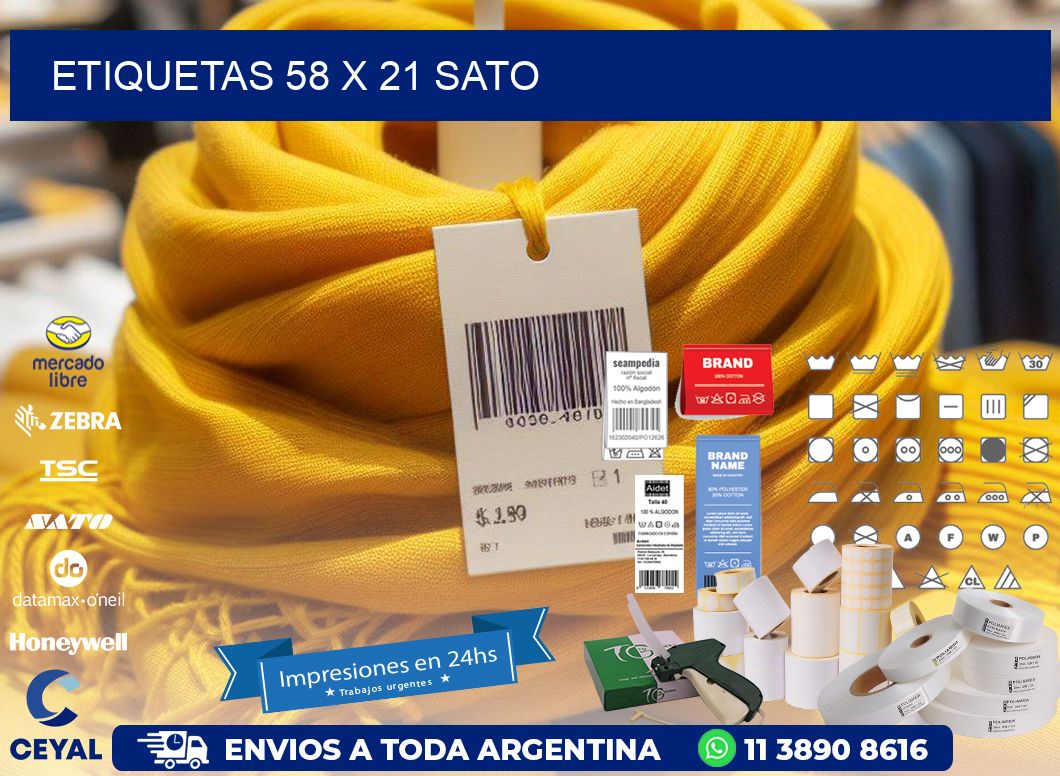 ETIQUETAS 58 x 21 SATO