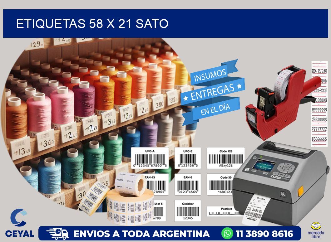 ETIQUETAS 58 x 21 SATO