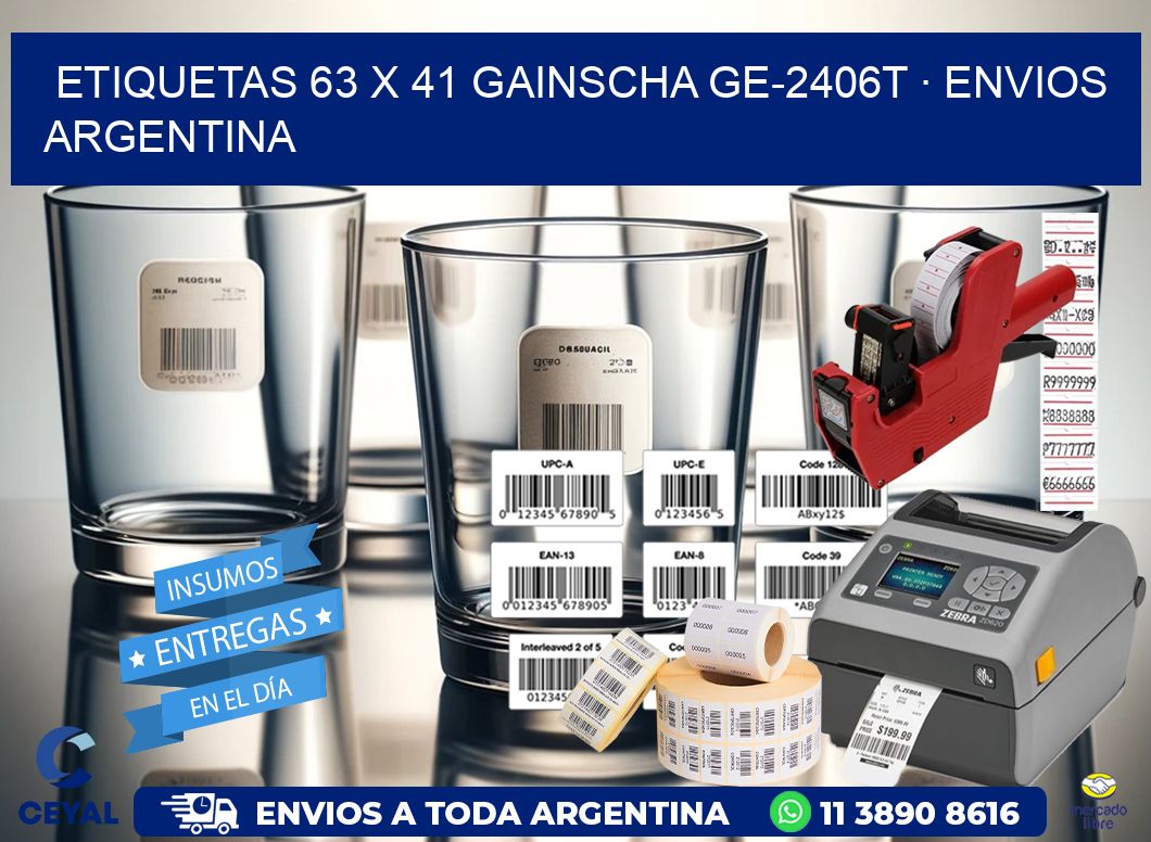 ETIQUETAS 63 x 41 GAINSCHA GE-2406T · ENVIOS ARGENTINA