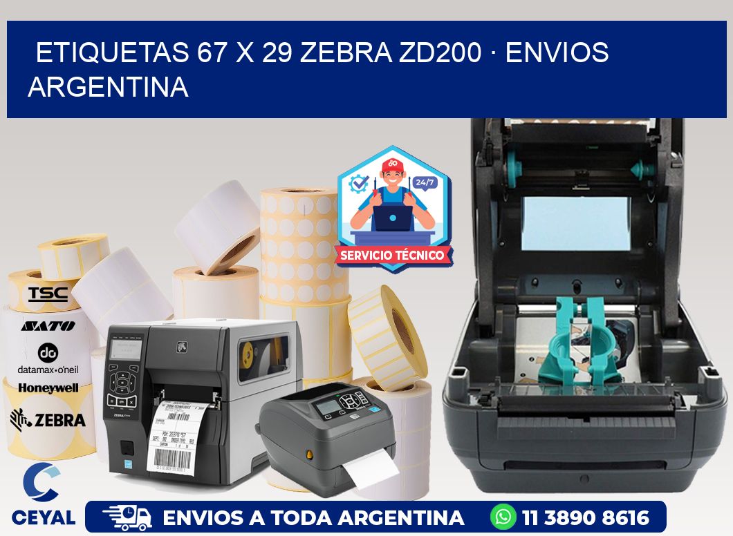 ETIQUETAS 67 x 29 ZEBRA ZD200 · ENVIOS ARGENTINA