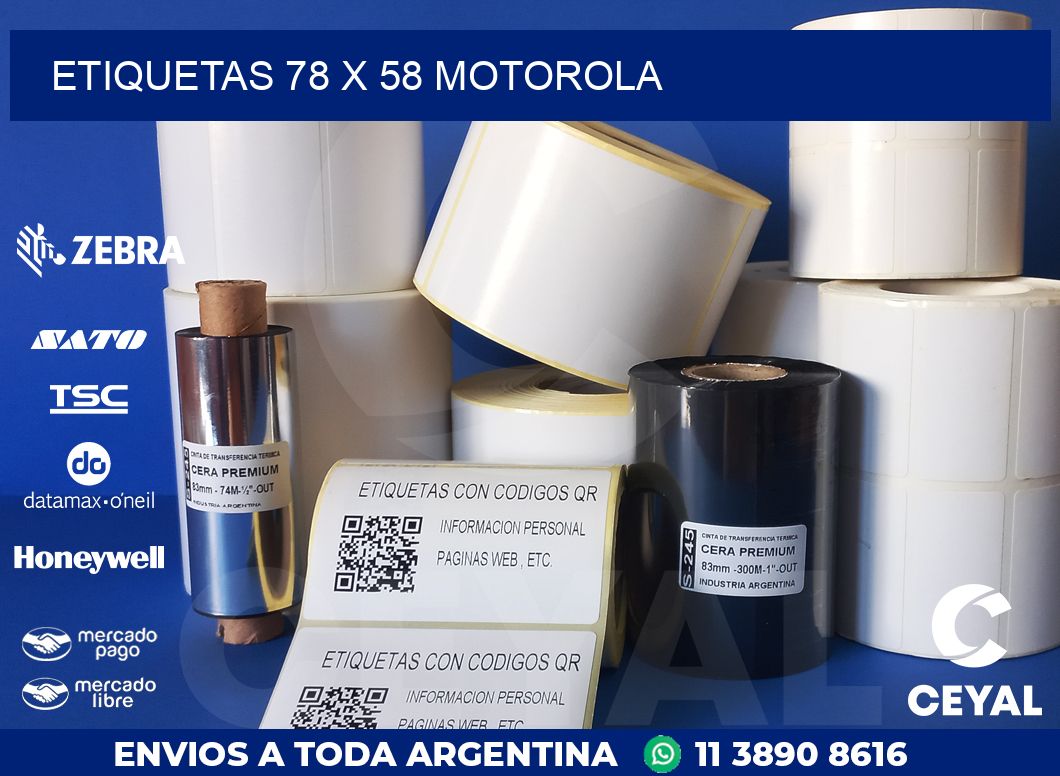 ETIQUETAS 78 x 58 MOTOROLA