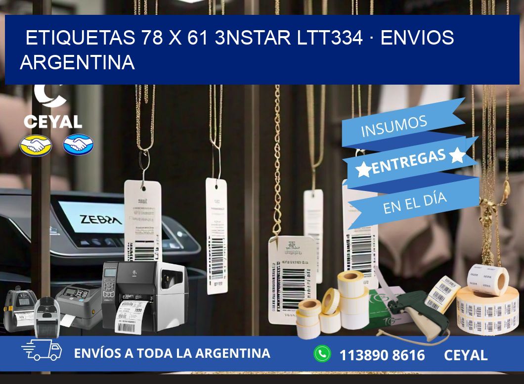 ETIQUETAS 78 x 61 3NSTAR LTT334 · ENVIOS ARGENTINA