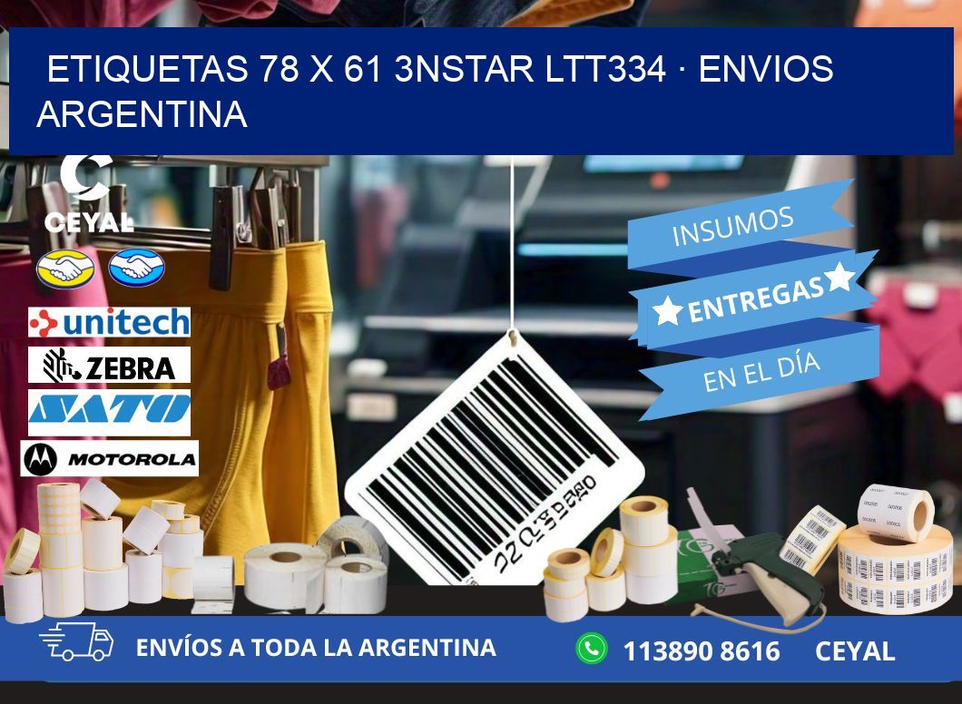 ETIQUETAS 78 x 61 3NSTAR LTT334 · ENVIOS ARGENTINA