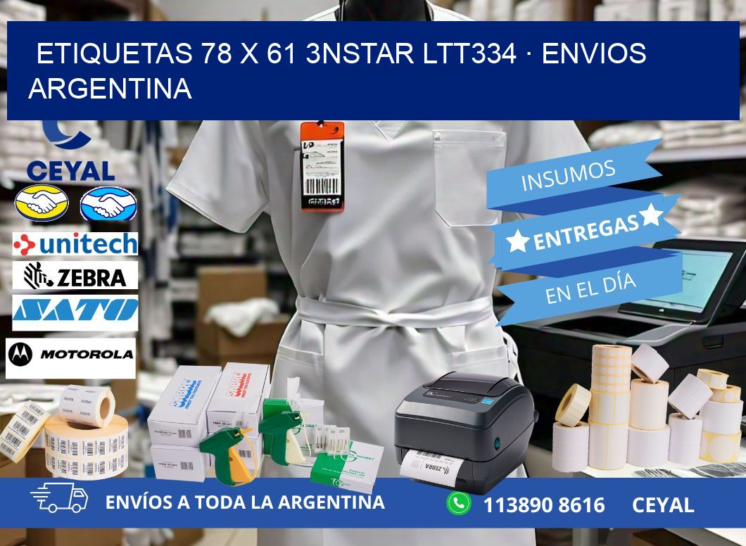 ETIQUETAS 78 x 61 3NSTAR LTT334 · ENVIOS ARGENTINA