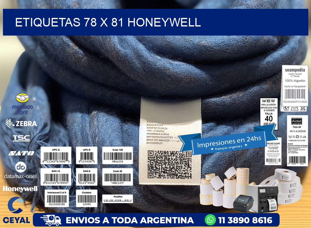 ETIQUETAS 78 x 81 HONEYWELL