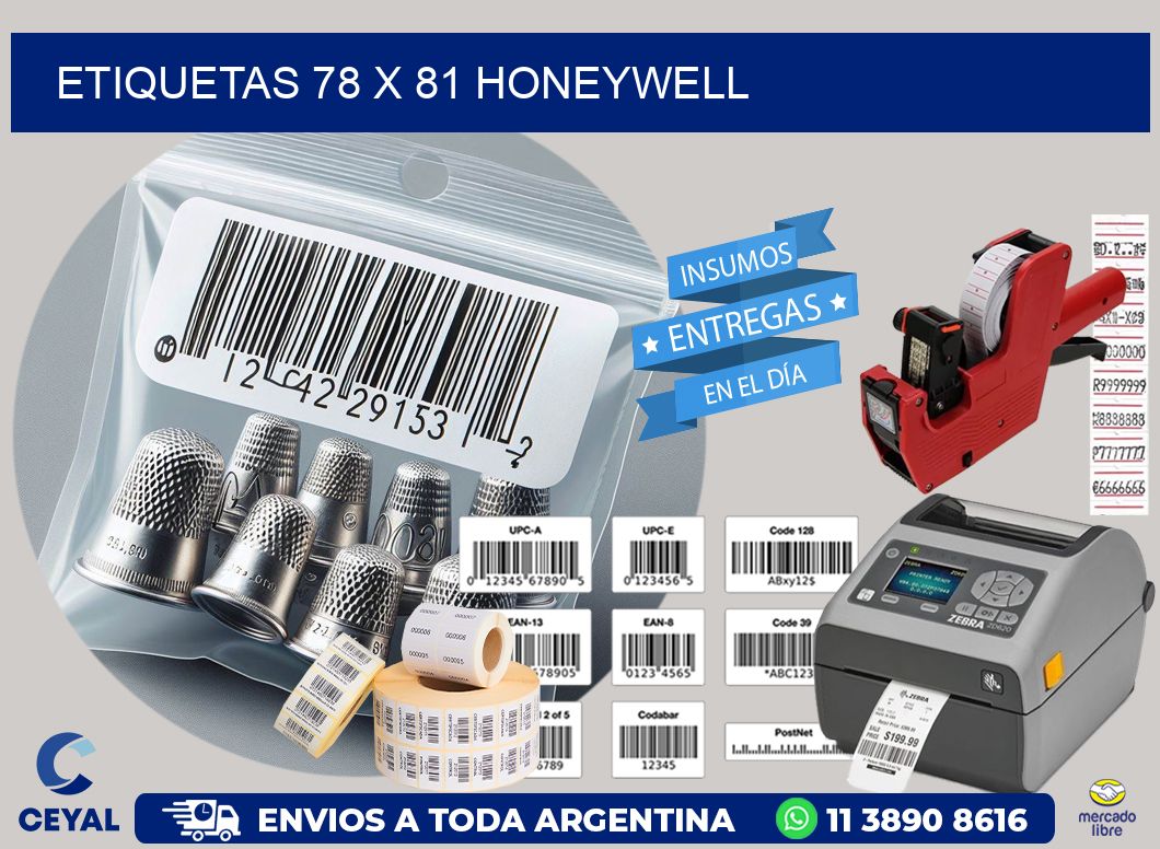 ETIQUETAS 78 x 81 HONEYWELL