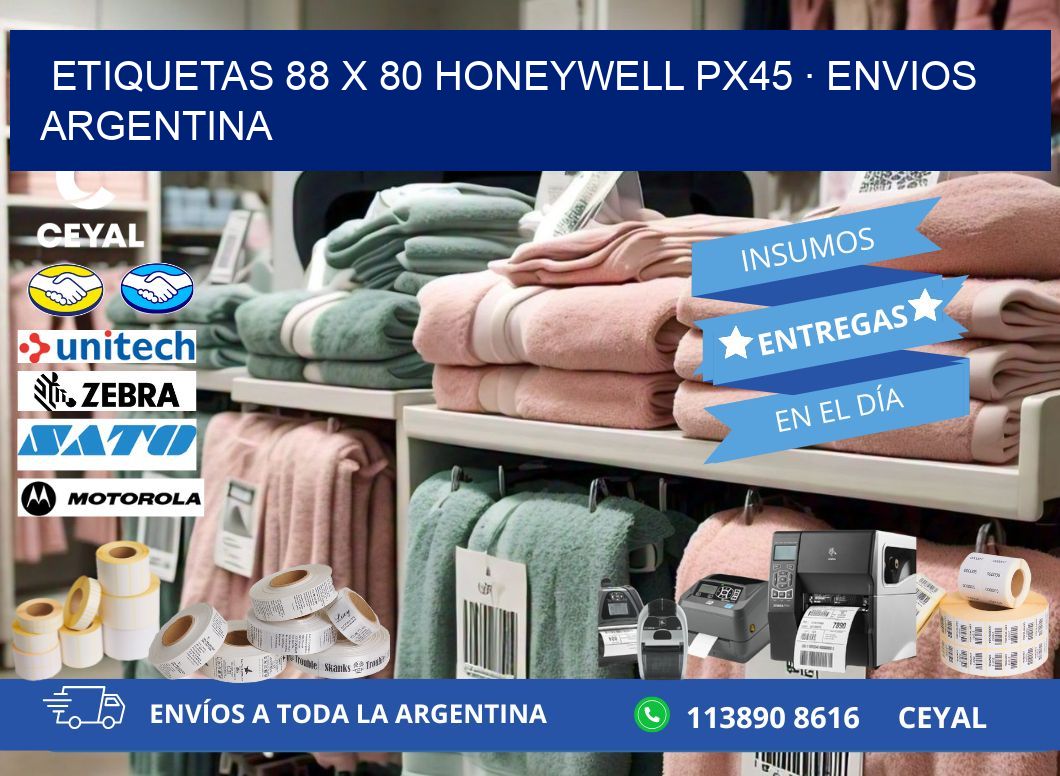 ETIQUETAS 88 x 80 HONEYWELL PX45 · ENVIOS ARGENTINA
