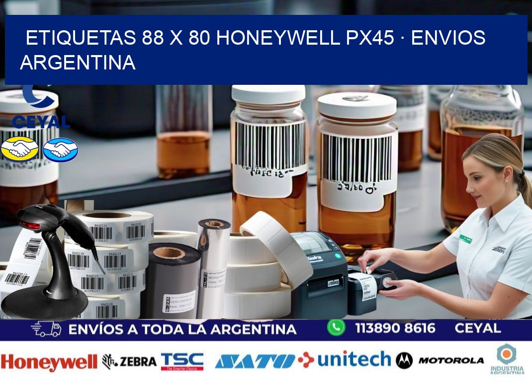 ETIQUETAS 88 x 80 HONEYWELL PX45 · ENVIOS ARGENTINA