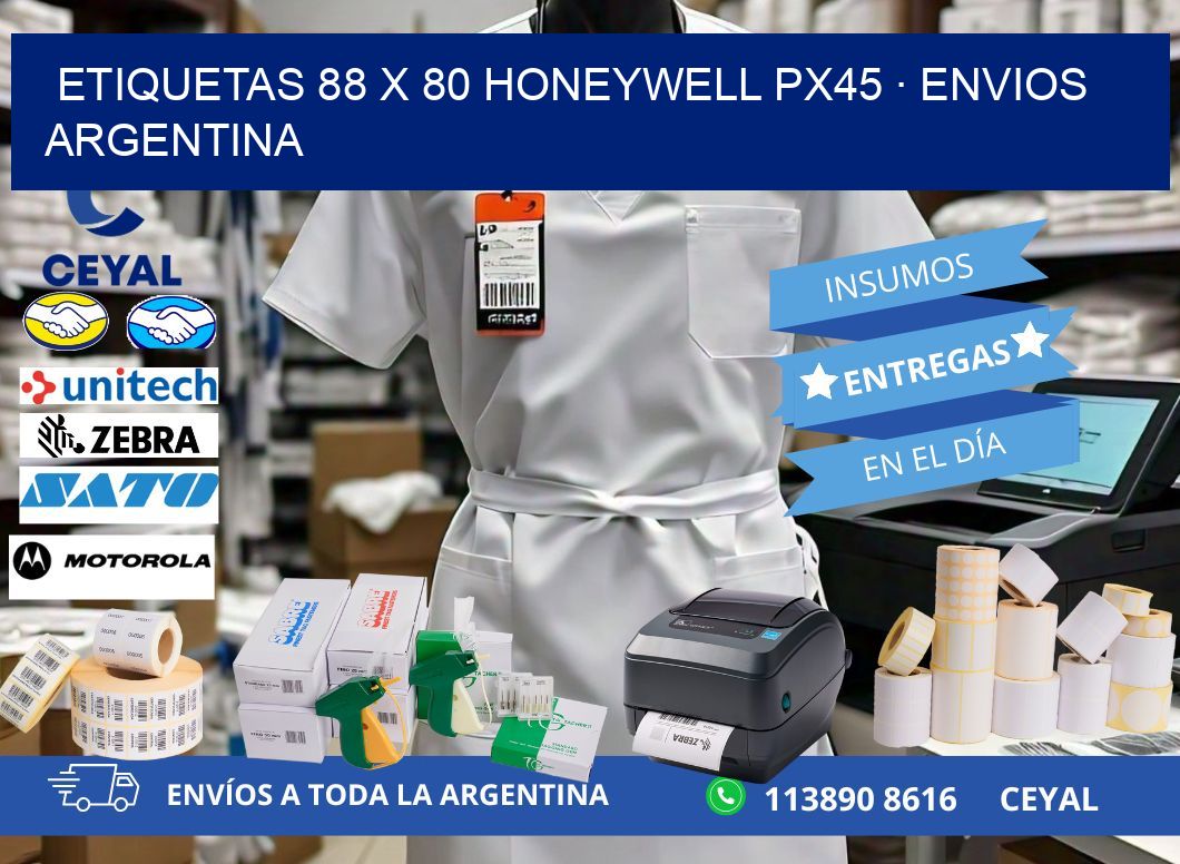 ETIQUETAS 88 x 80 HONEYWELL PX45 · ENVIOS ARGENTINA