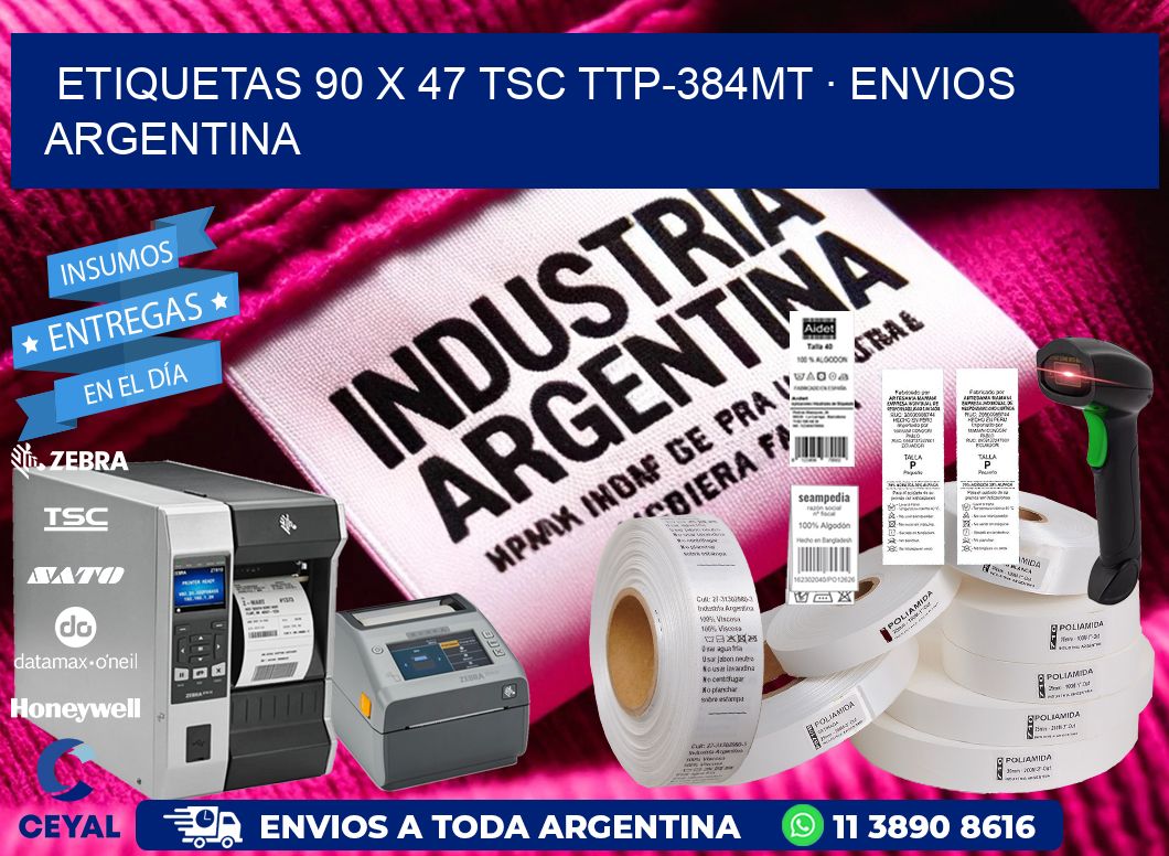 ETIQUETAS 90 x 47 TSC TTP-384MT · ENVIOS ARGENTINA