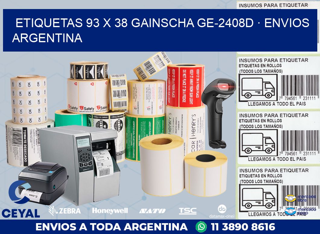 ETIQUETAS 93 x 38 GAINSCHA GE-2408D · ENVIOS ARGENTINA