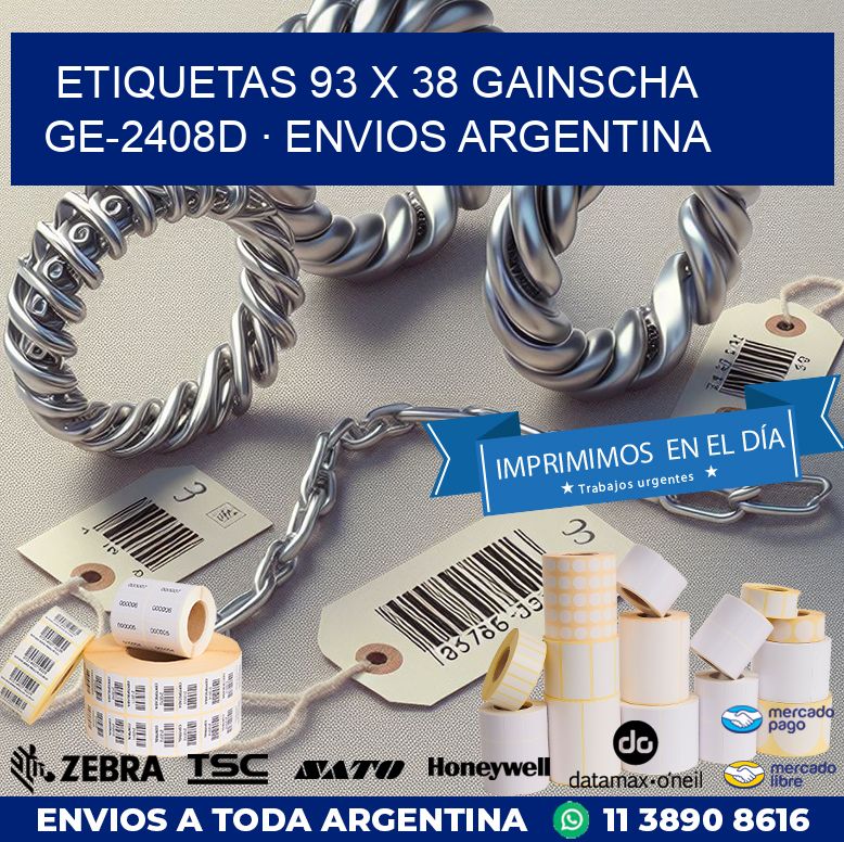 ETIQUETAS 93 x 38 GAINSCHA GE-2408D · ENVIOS ARGENTINA