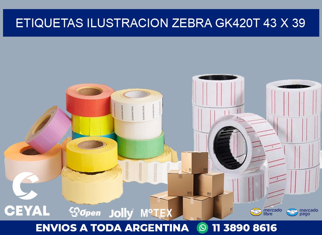 ETIQUETAS ILUSTRACION ZEBRA GK420T 43 x 39
