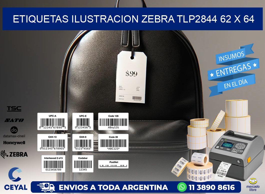 ETIQUETAS ILUSTRACION ZEBRA TLP2844 62 x 64