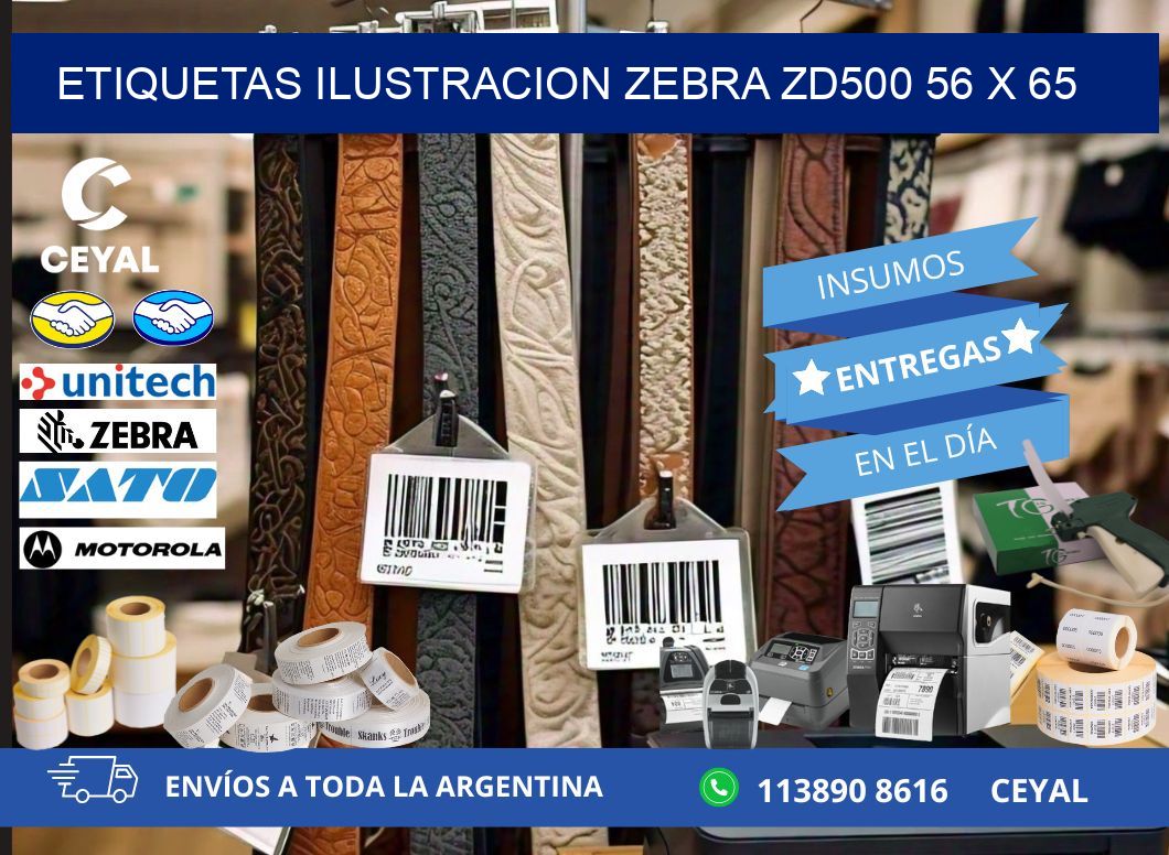 ETIQUETAS ILUSTRACION ZEBRA ZD500 56 x 65