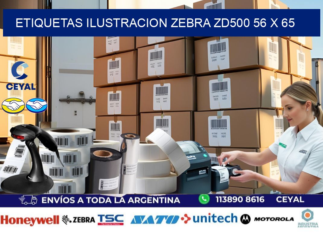 ETIQUETAS ILUSTRACION ZEBRA ZD500 56 x 65