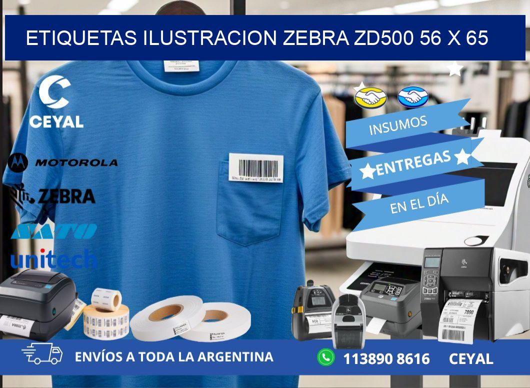 ETIQUETAS ILUSTRACION ZEBRA ZD500 56 x 65
