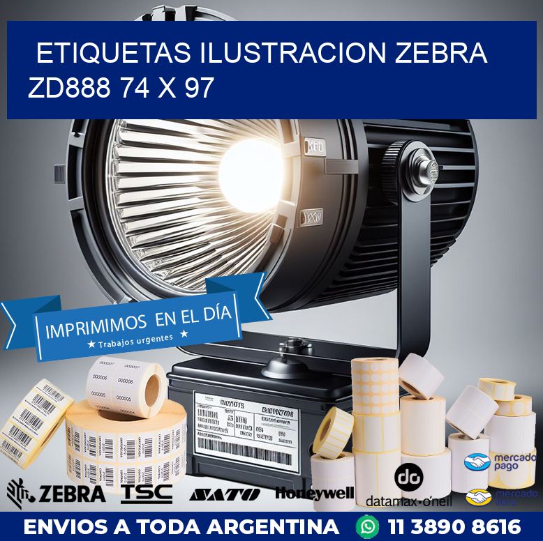 ETIQUETAS ILUSTRACION ZEBRA ZD888 74 x 97