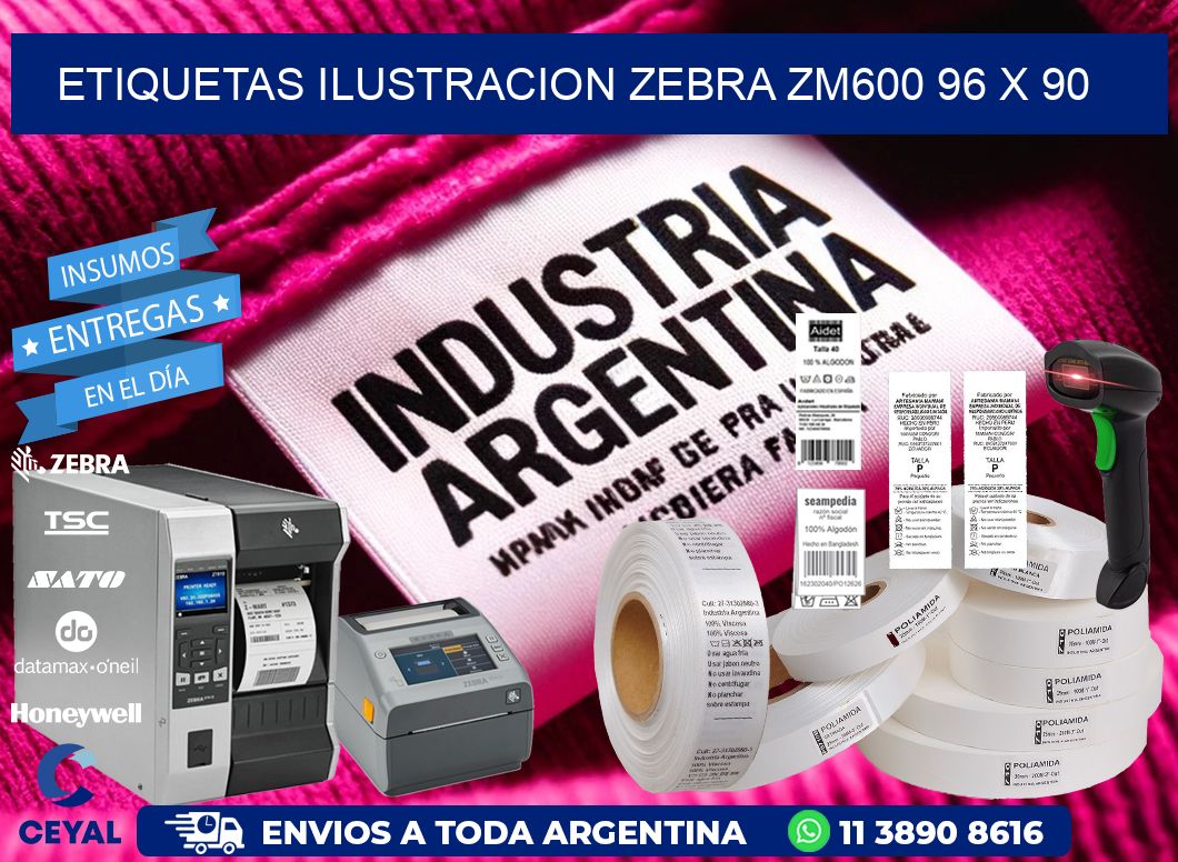 ETIQUETAS ILUSTRACION ZEBRA ZM600 96 x 90