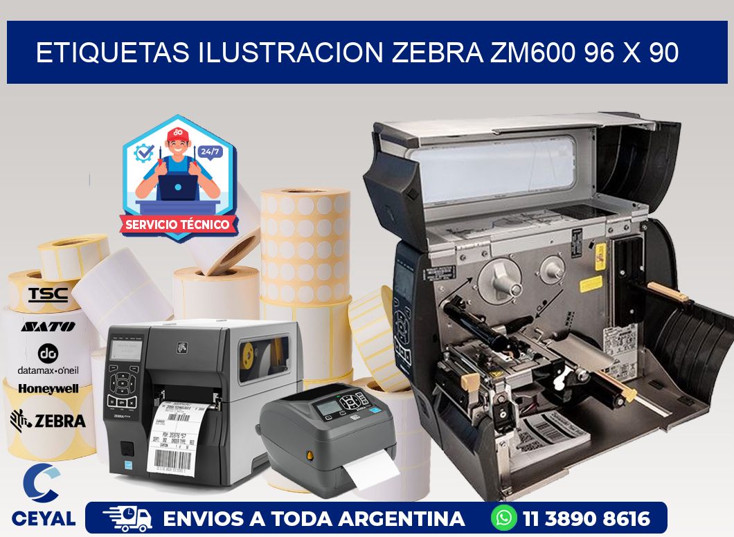 ETIQUETAS ILUSTRACION ZEBRA ZM600 96 x 90