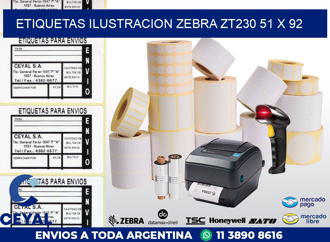 ETIQUETAS ILUSTRACION ZEBRA ZT230 51 x 92