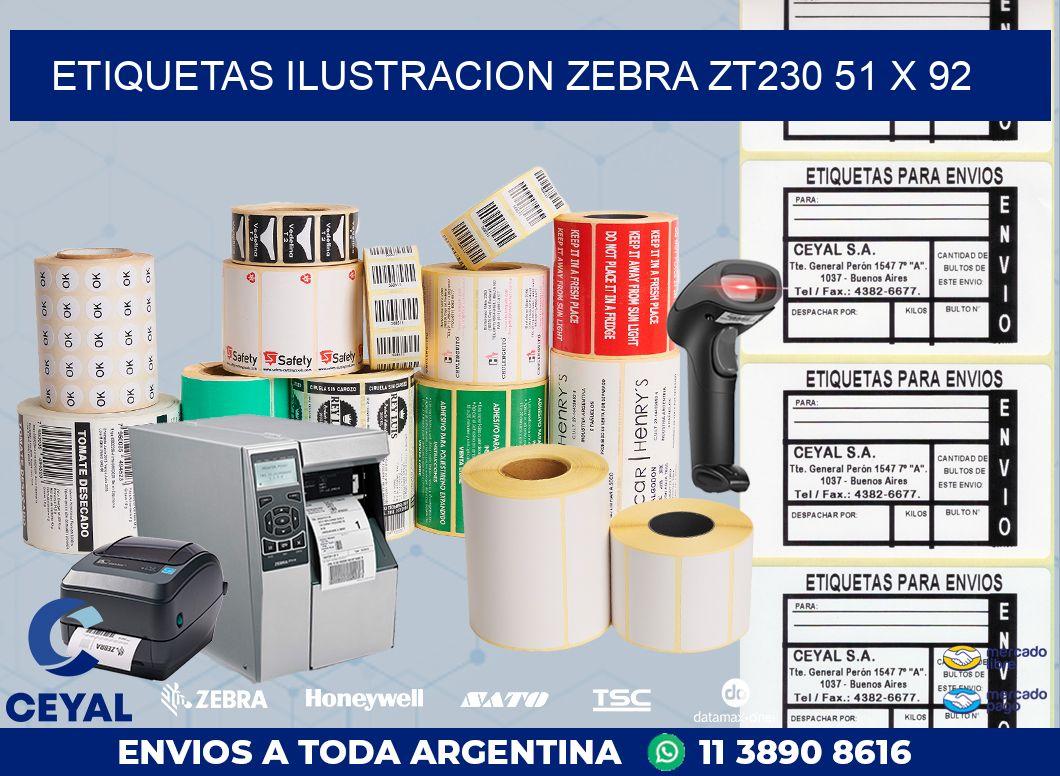 ETIQUETAS ILUSTRACION ZEBRA ZT230 51 x 92