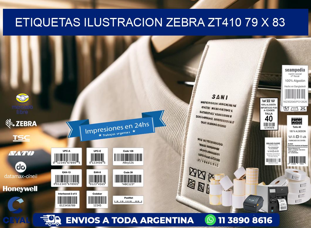 ETIQUETAS ILUSTRACION ZEBRA ZT410 79 x 83