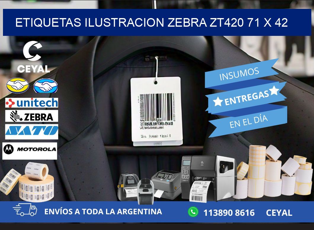 ETIQUETAS ILUSTRACION ZEBRA ZT420 71 x 42