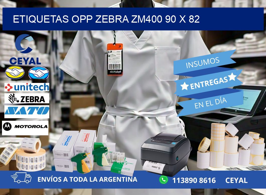 ETIQUETAS OPP ZEBRA ZM400 90 x 82