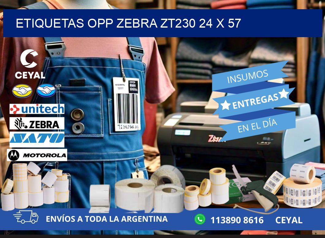 ETIQUETAS OPP ZEBRA ZT230 24 x 57