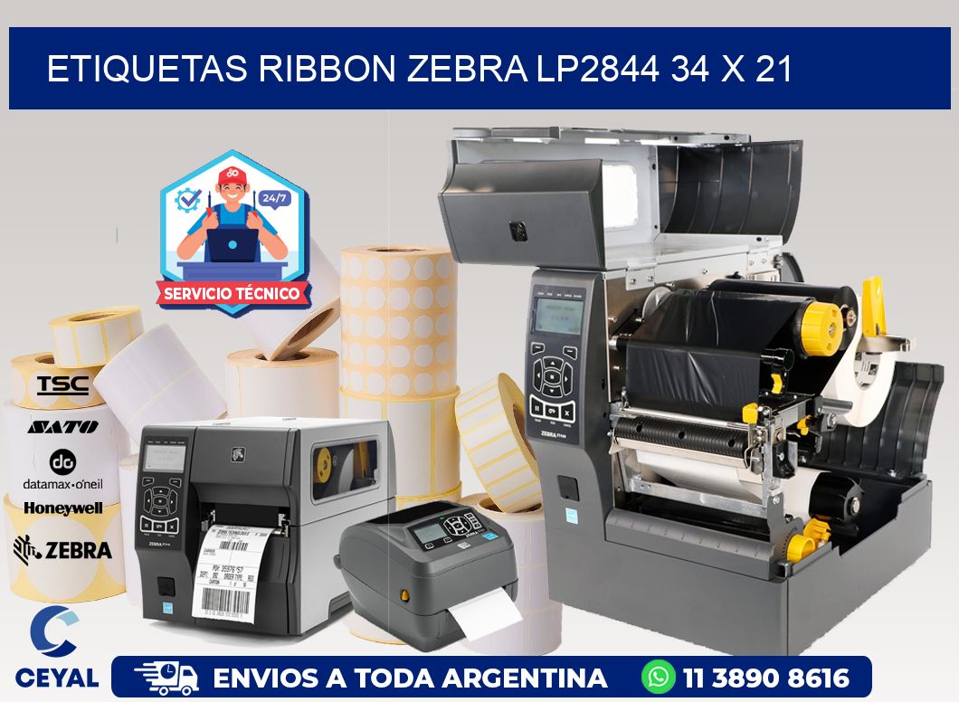 ETIQUETAS RIBBON Zebra LP2844 34 x 21