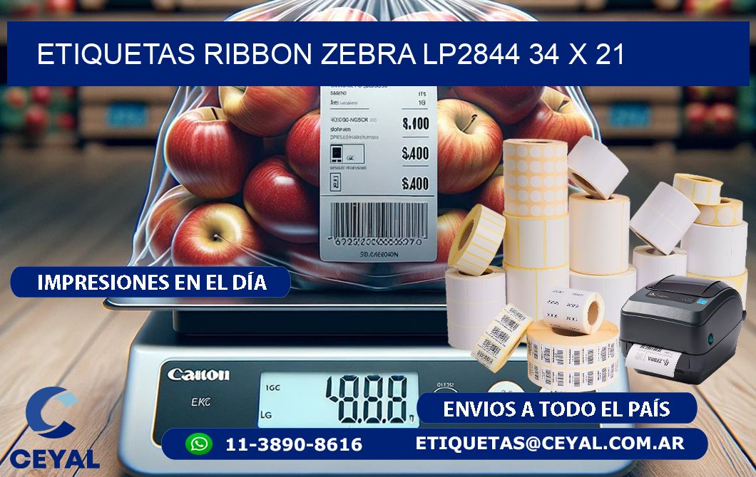 ETIQUETAS RIBBON Zebra LP2844 34 x 21