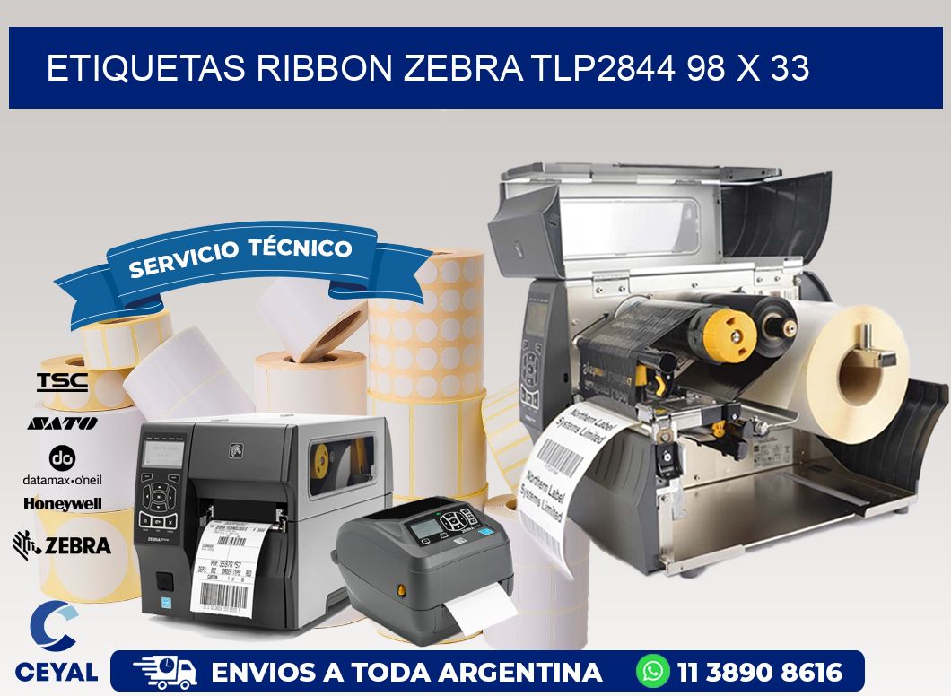 ETIQUETAS RIBBON Zebra TLP2844 98 x 33