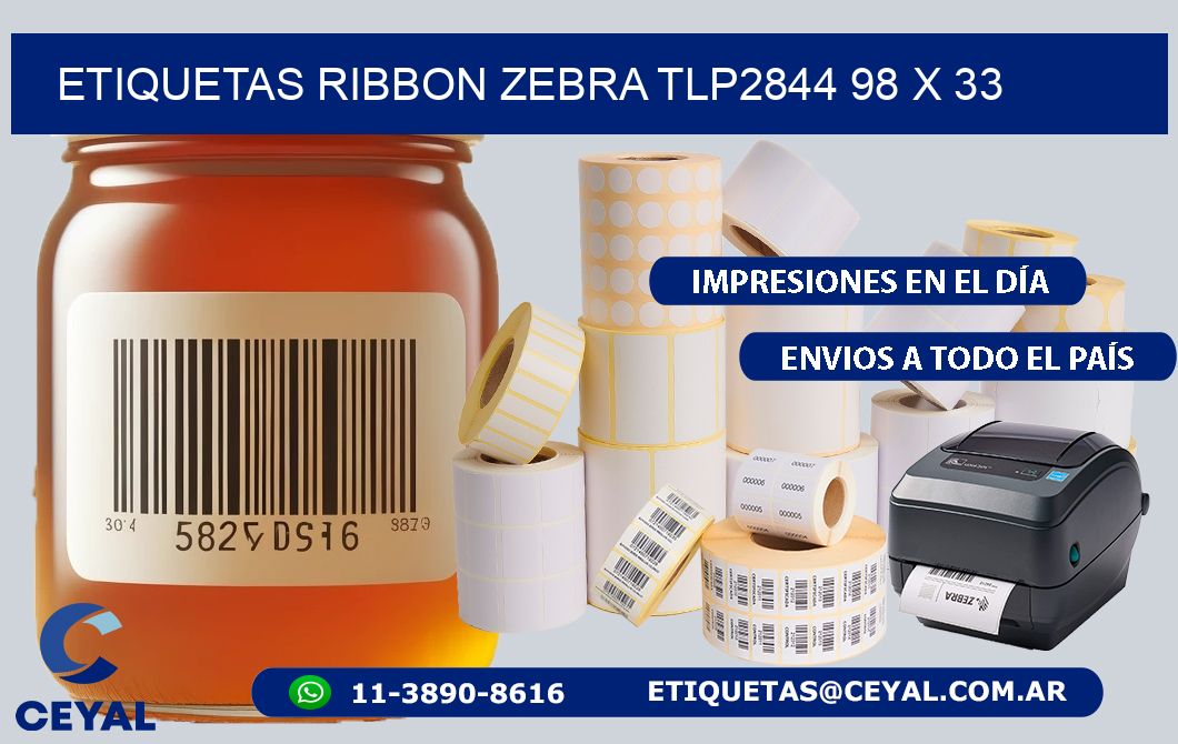 ETIQUETAS RIBBON Zebra TLP2844 98 x 33