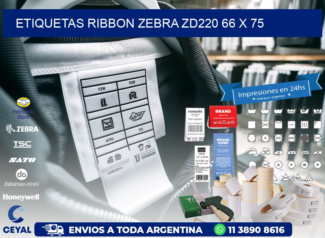 ETIQUETAS RIBBON Zebra ZD220 66 x 75