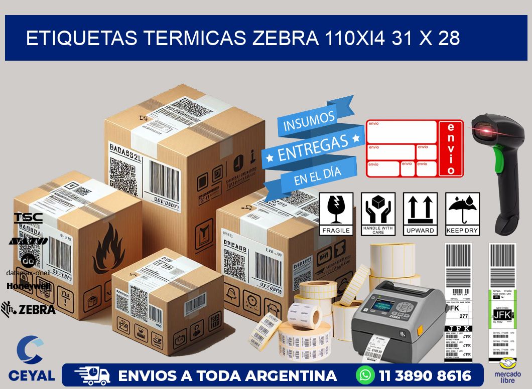 ETIQUETAS TERMICAS ZEBRA 110Xi4 31 x 28