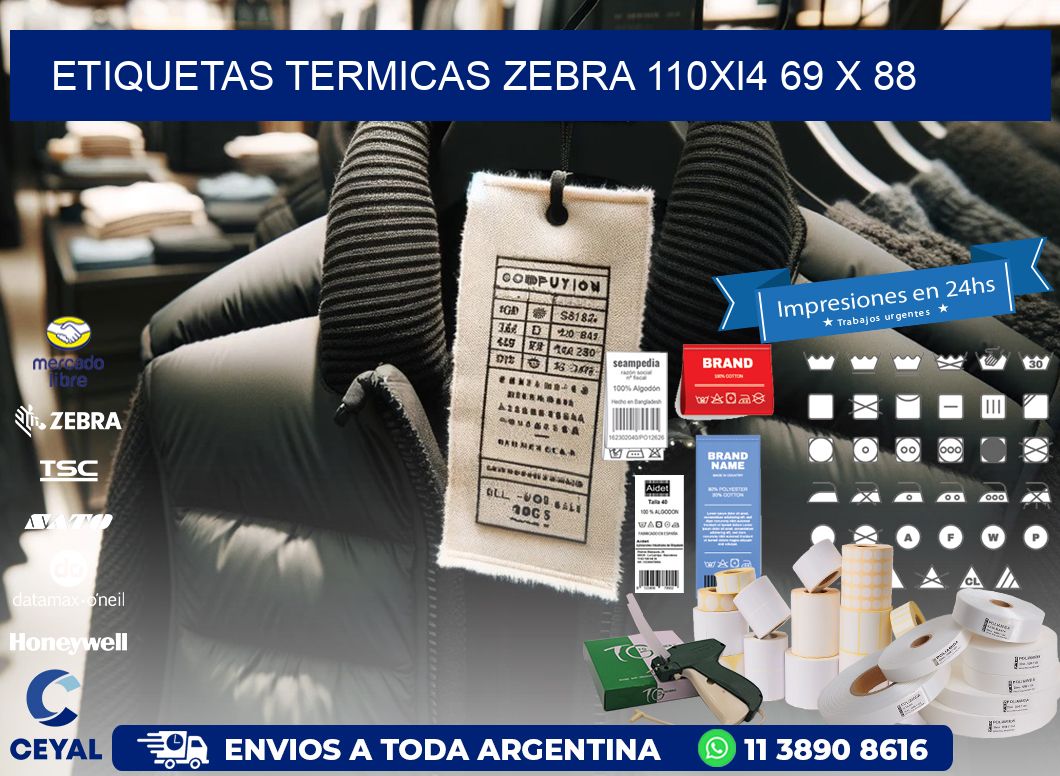 ETIQUETAS TERMICAS ZEBRA 110Xi4 69 x 88