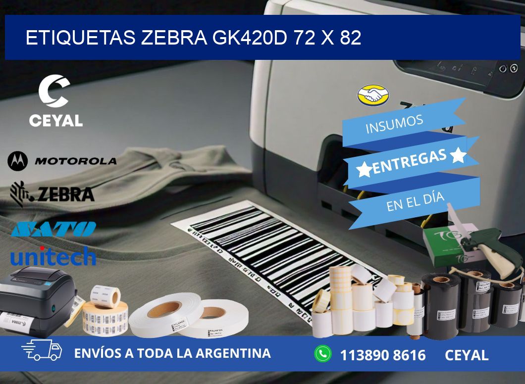 ETIQUETAS Zebra GK420D 72 x 82