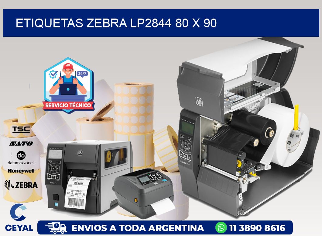 ETIQUETAS Zebra LP2844 80 x 90