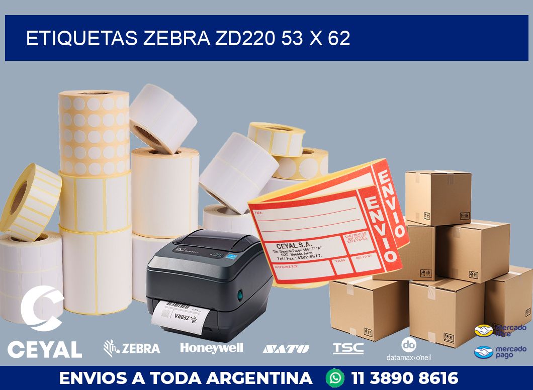 ETIQUETAS Zebra ZD220 53 x 62