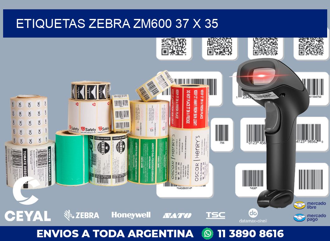 ETIQUETAS Zebra ZM600 37 x 35